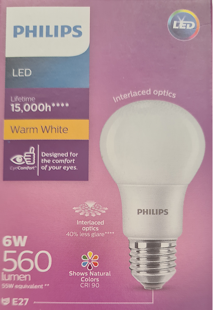 Philips LED Lights 1 6 Watt Philips LED Bulb with Interlaced Optics.